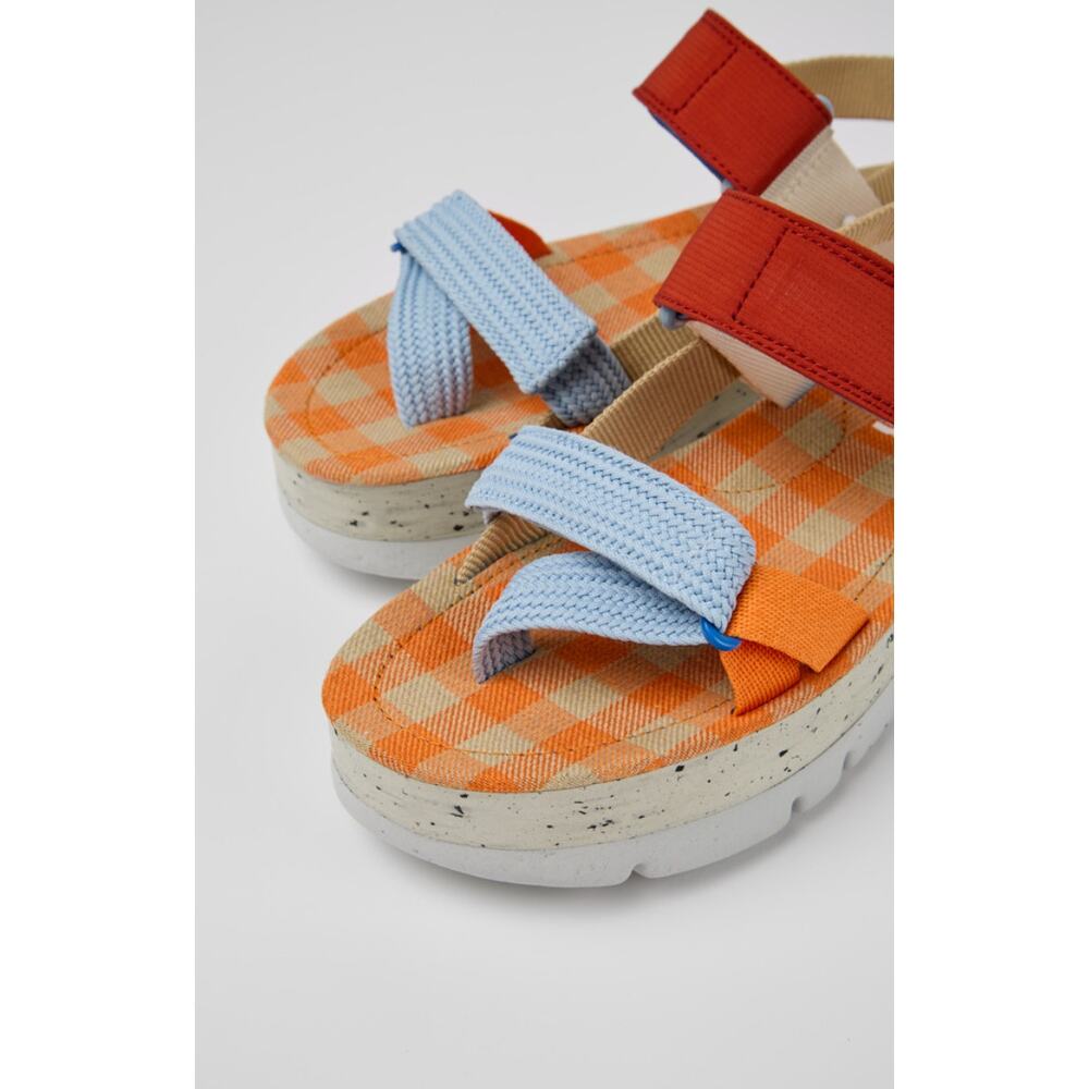 Camper Oruga Up Sandals 11 US/42 EU Platform Strap Orange Blue Women's